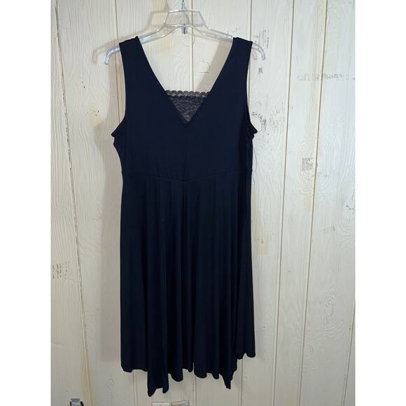 Trapeze Hem Midi DRESS Lane Bryant 14W 16W X-Large Black Comfort Lounge Knit NEW - Picture 5 of 6